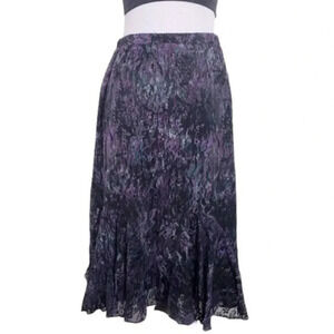 Christopher & Banks S black + purple lace‎ long skirt